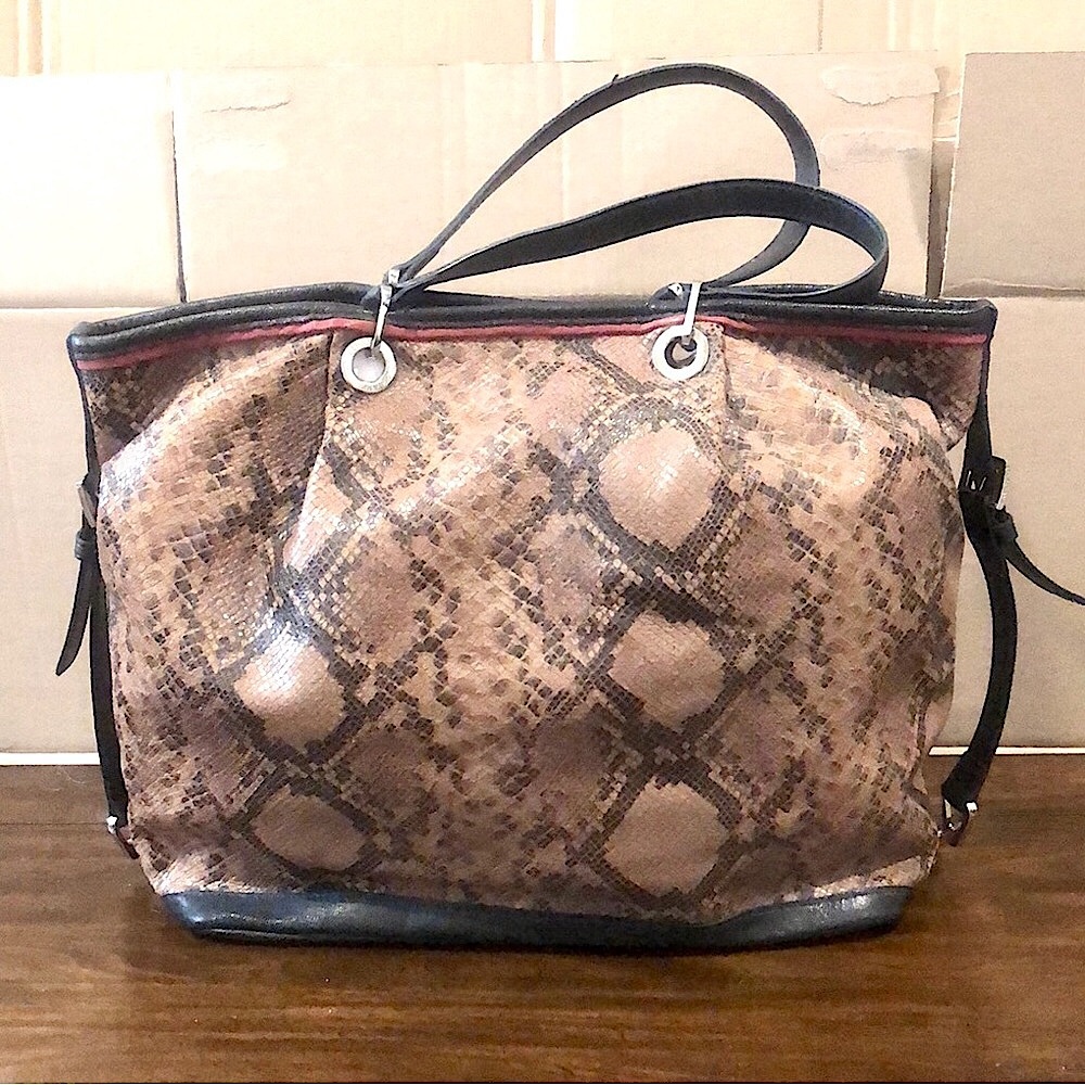 Longchamp Python Leather Snakeskin Shoulder Bag W… - image 2